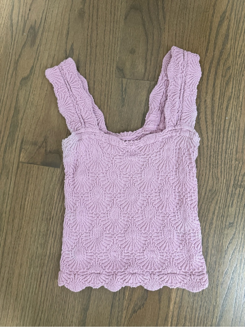 Free People Pink Textured Tank Top